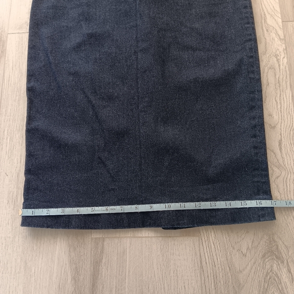 Boden Blue Denim Pencil Midi Skirt Purple Waistband Detail Lined Size 6L - Picture 9 of 10